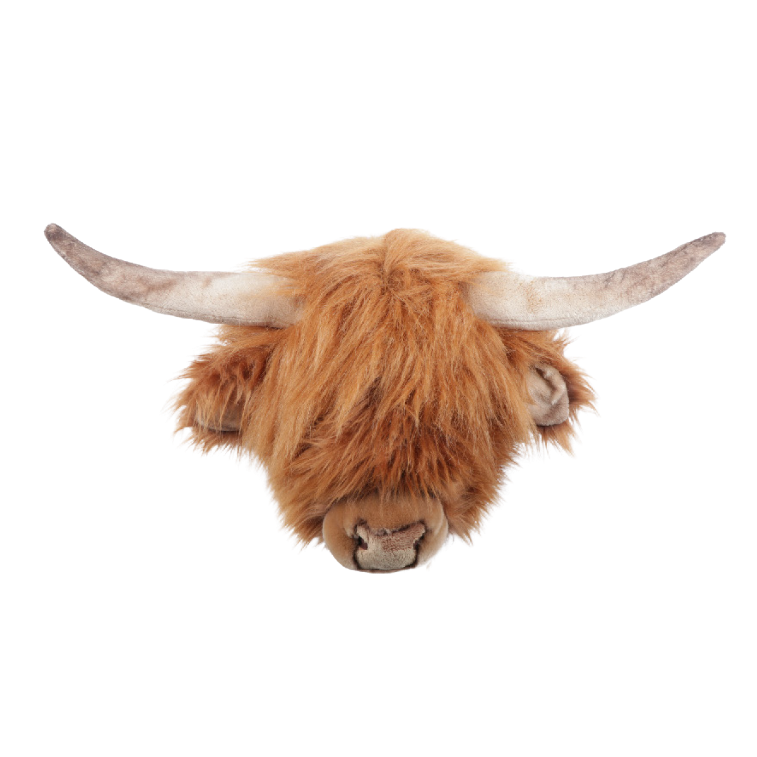 Cap de vaca Highland din plus Wild & Soft Nicolas decoratiune perete camera copii vedere din fata