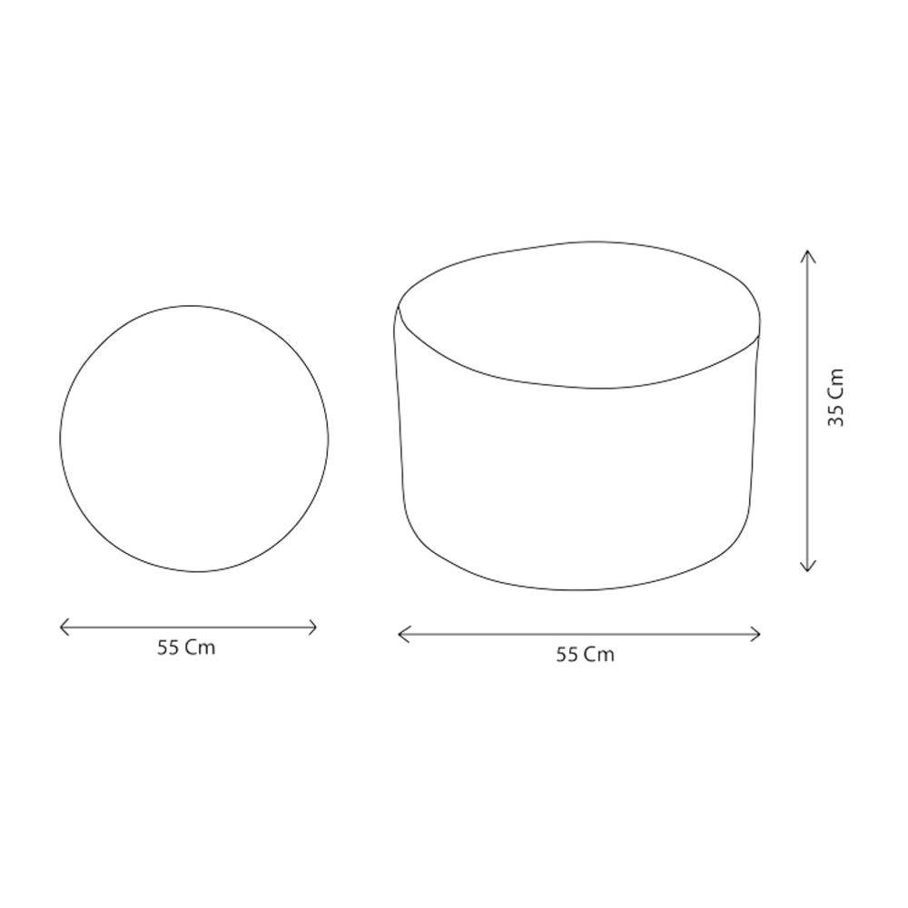Poef groot koala grey